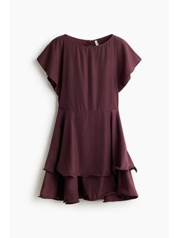 H&M - Women Red Tiered Boat-Neck Dress