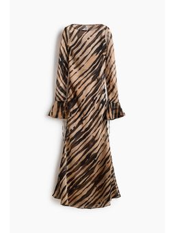 H&M - Women Multi-Color Tie-Detail Chiffon Dress