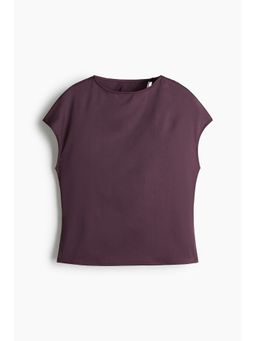 H&M - Women Purple Cut-Out Satin Top
