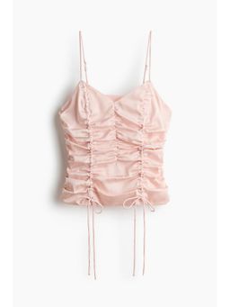 H&M - Women Pink Ruched Satin Top