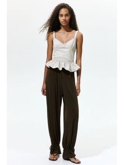 H&M - Women Green Tie-Detail Balloon Trousers