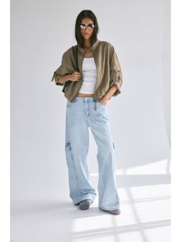H&M - Women Blue Wide Regular Waist Jeans