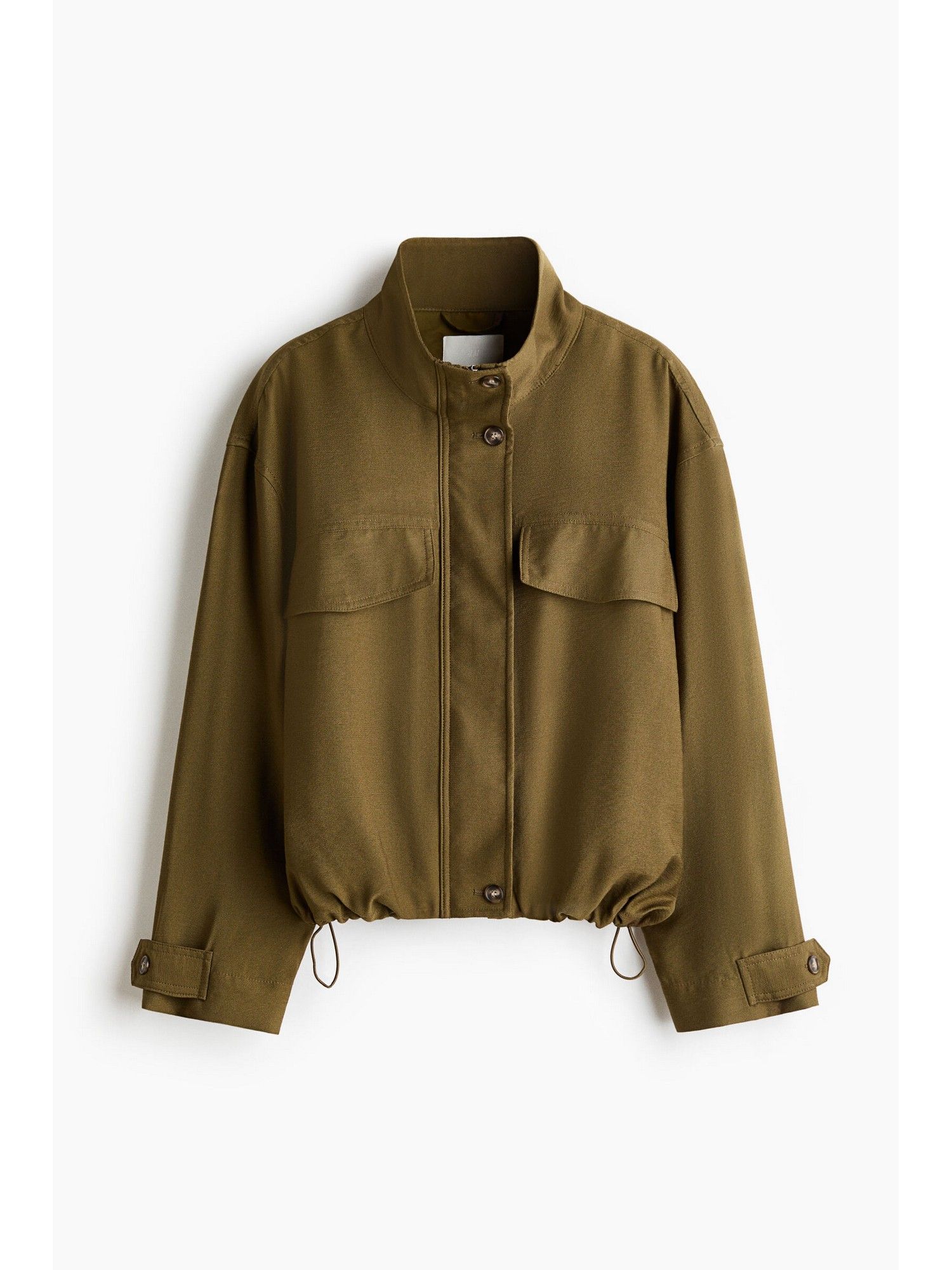 h&m Women Green Funnel-Collar Jacket-picture-33