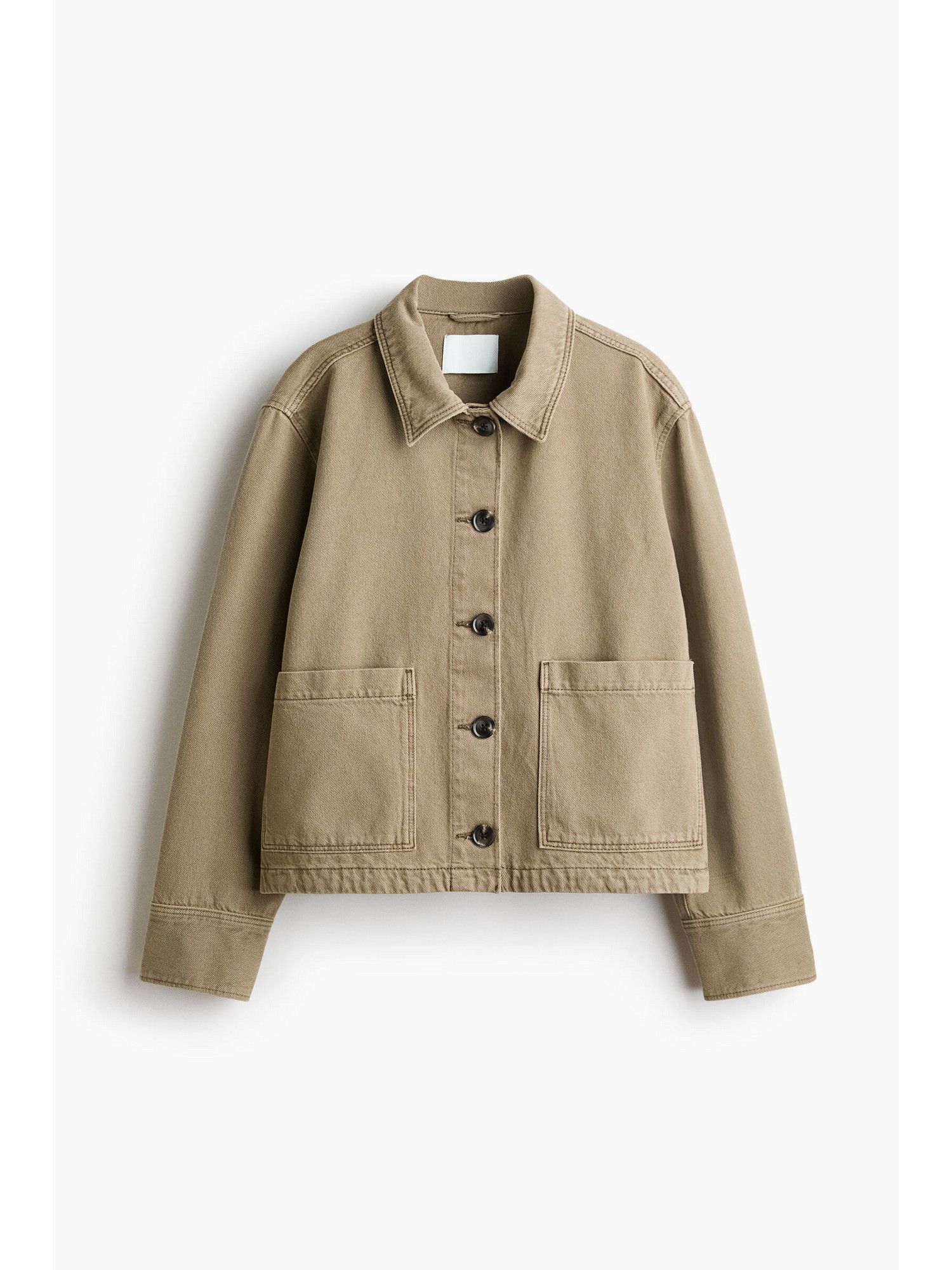h&m Women Green Cotton Denim Jacket-picture-17