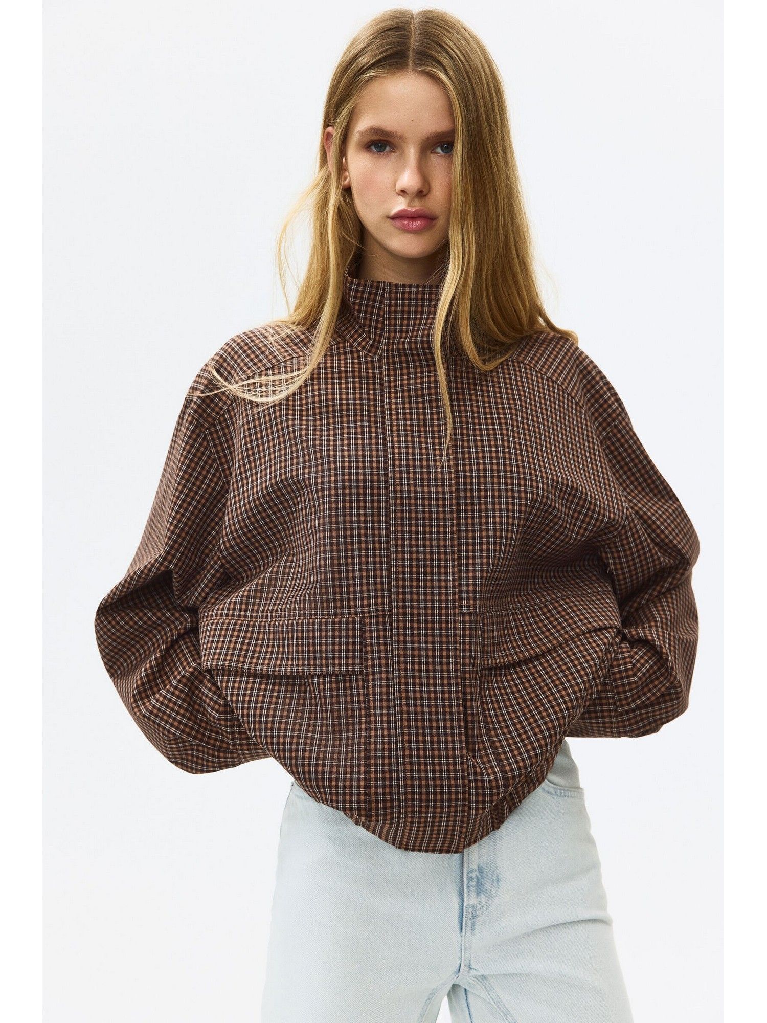 h&m Women Brown Oversized Utility Jacket-picture-35