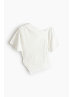 H&M - Women White Asymmetric One-Shoulder Top