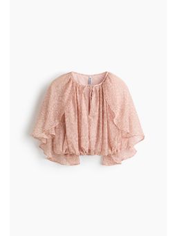 H&M - Women Pink Patterned Cape-Detail Top