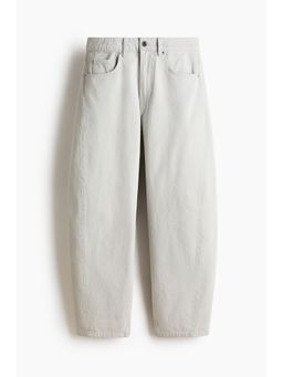 H&M - Women Grey Barrel Regular Waist Ankle Jeans