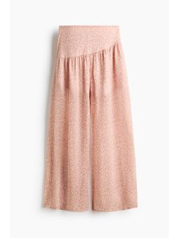 H&M - Women Pink Wide Patterned Trousers
