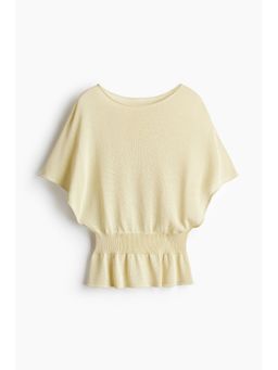 H&M - Women Yellow Knitted Boat-Neck Top