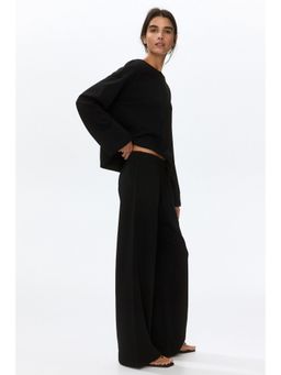 H&M - Women Black 2-Piece Cotton Sweatshirt and Trouser