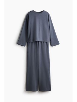 H&M - Women Grey 2-Piece Cotton Sweatshirt and Trouser