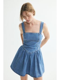 H&M - Women Blue Flared-Skirt Dress