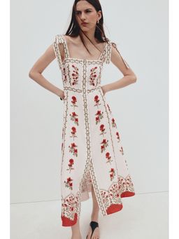 H&M - Women White Tie-Strap Viscose-Blend Dress