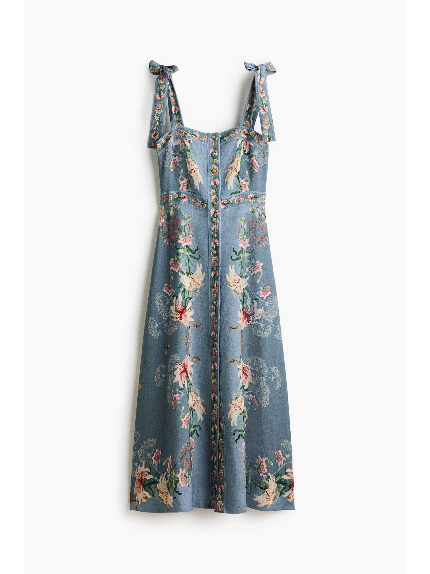 h&m Women Blue Tie-Strap Viscose-Blend Dress-picture-43