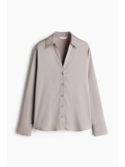H&M - Women Beige V-Neck Shirt