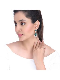 Yellow Chimes - Green Swarovski Crystal Drop Earrings