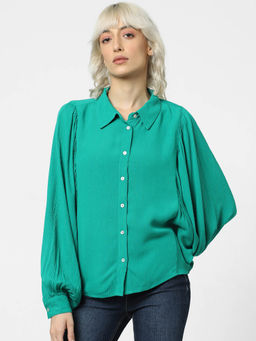 ONLY - Women Solid Green Shirt