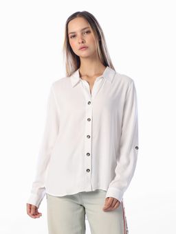 ONLY - Women'S Solid Regular Fit White Shirt