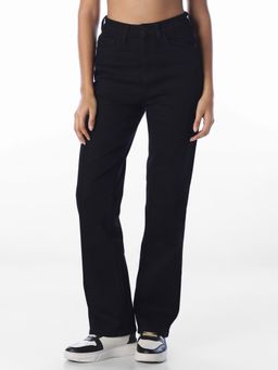 ONLY - Women'S Solid Straight Fit Black Jeans
