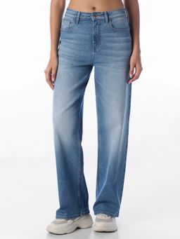 ONLY - Women'S Solid Straight Fit Blue Jeans