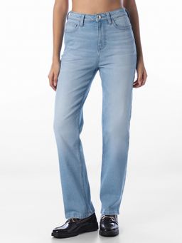 ONLY - Women'S Solid Straight Fit Blue Jeans