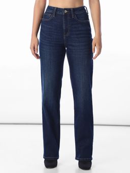 ONLY - Women'S Solid Straight Fit Blue Jeans