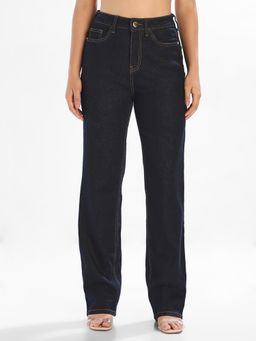 ONLY - Women'S Solid Straight Fit Blue Jeans
