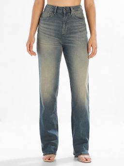 ONLY - Women'S Solid Straight Fit Blue Jeans