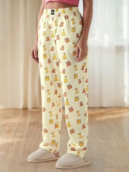 Bewakoof - Women's Yellow All Over Printed Pyjamas