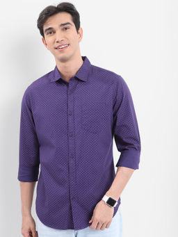 HIGHLANDER - Men Purple Slim Fit Printed Shirt