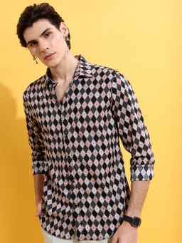 HIGHLANDER - Men Multi-Color Slim Fit Geometric Shirt