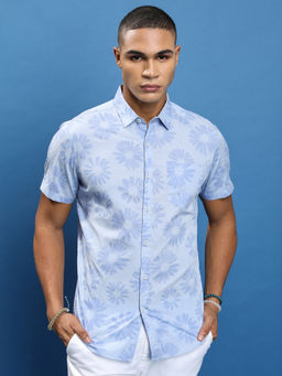 HIGHLANDER - Men Blue Slim Fit Floral Shirt