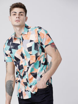 HIGHLANDER - Men Multi-Color Slim Fit Opaque Printed Casual Shirt