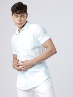HIGHLANDER - Men Blue Slim Fit Solid Casual Shirt