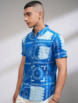 HIGHLANDER - Men Blue Slim Fit Printed Shirt