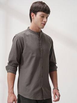 HIGHLANDER - Men Grey Solid Slim Fit Casual Shirt