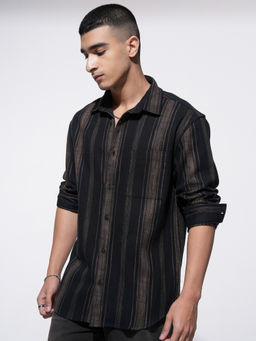 HIGHLANDER - Men Black Regular Opaque Checked Casual Shirt