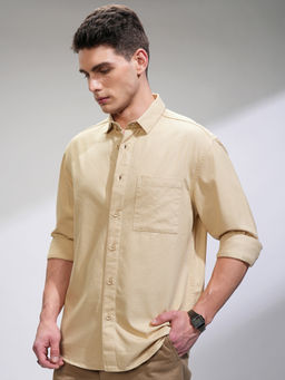 HIGHLANDER - Men Beige Regular Opaque Casual Shirt