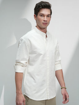 HIGHLANDER - Men White Relaxed Fit Cotton Casual Shirt
