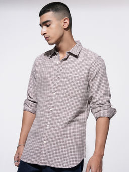 HIGHLANDER - Men Pink Slim Fit Opaque Checked Casual Shirt