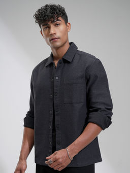 HIGHLANDER - Men Navy Blue Regular Opaque Casual Shirt