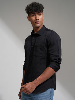 HIGHLANDER - Men Black Slim Fit Casual Shirt