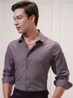 HIGHLANDER - Men Purple Slim Fit Opaque Casual Shirt