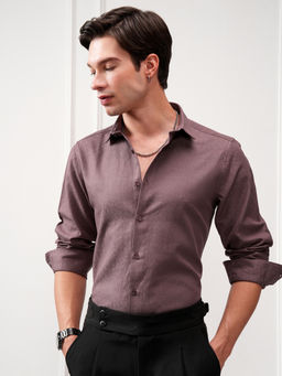 HIGHLANDER - Men Mauve Slim Fit Casual Shirt