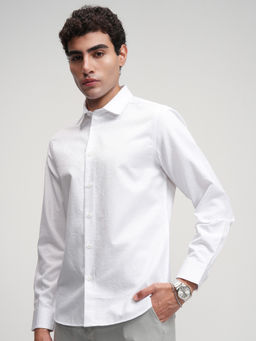 HIGHLANDER - Men White Slim Fit Casual Shirt