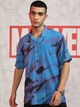 HIGHLANDER - Men Blue Graphic Spider Man Printed Relaxed Fit Casual Shirt