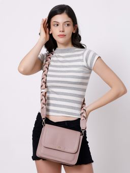 Yelloe - Dusty Pink Multicompartment Sling Bag for Women