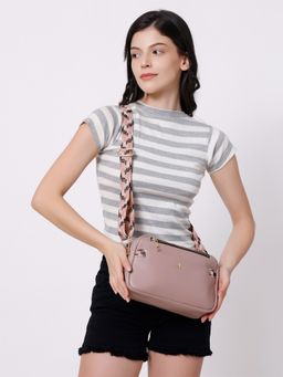 Yelloe - Dusty Pink Multicompartment Sling Bag for Women