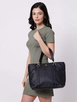 Yelloe - Black Synthetic Leather Shoulder Bag for Women